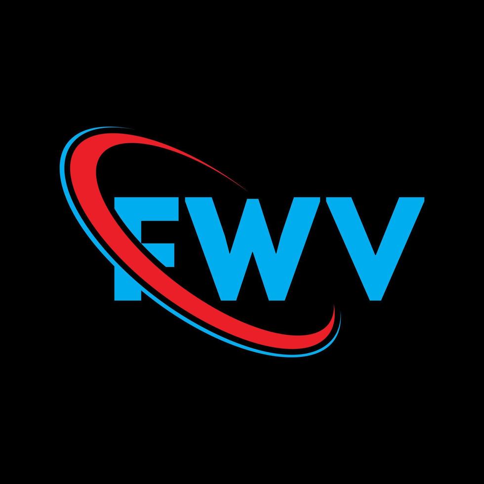 fwv-Logo. fw Brief. fwv-Buchstaben-Logo-Design. fwv-Logo mit den Initialen, verbunden mit einem Kreis und einem Monogramm-Logo in Großbuchstaben. fwv Typografie für Technologie-, Business- und Immobilienmarke. vektor