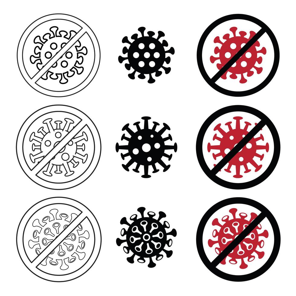 covid-19 symboluppsättning vektor