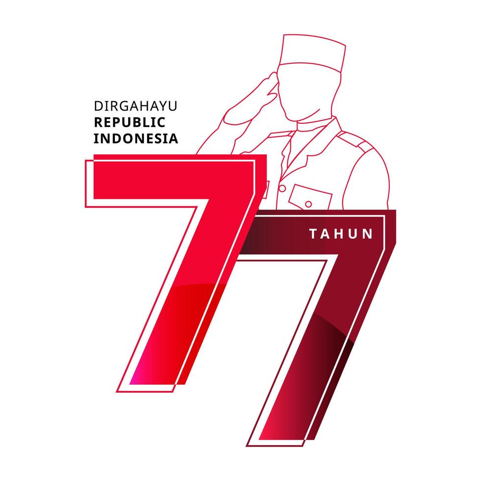 logo-konzept zum indonesischen unabhängigkeitstag vektor