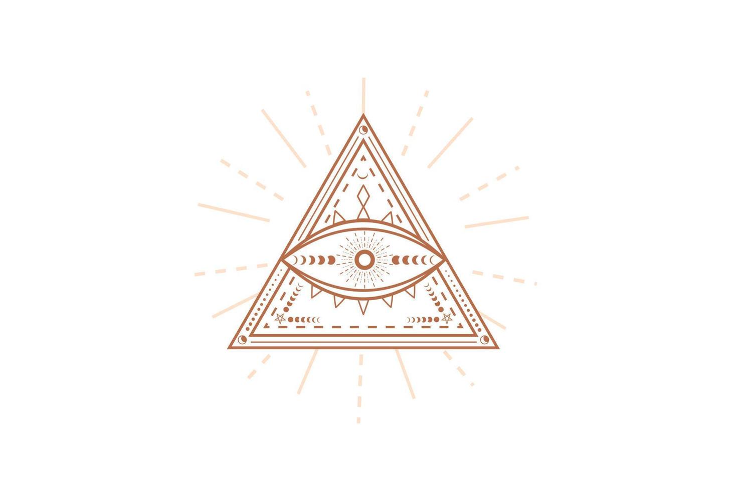 heiliger mystischer gott alles sehende auge illuminati symbol illustration heilige geometrie vektor