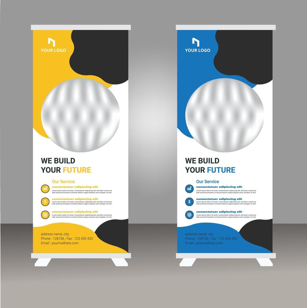 roll up banner designmall, modern x-banner design vektor