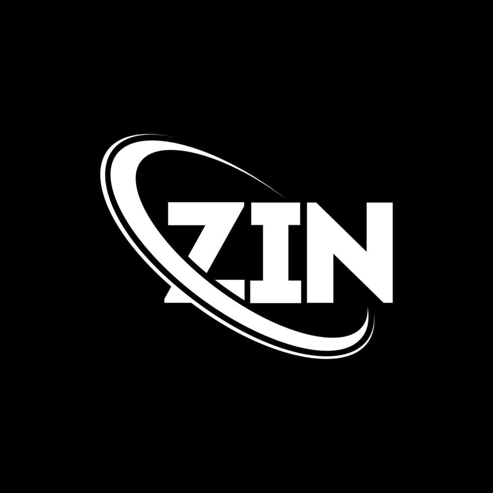 zin-Logo. zin brief. Logo-Design mit Zin-Buchstaben. Initialen Zin-Logo verbunden mit Kreis und Monogramm-Logo in Großbuchstaben. zin-typografie für technologie-, geschäfts- und immobilienmarke. vektor