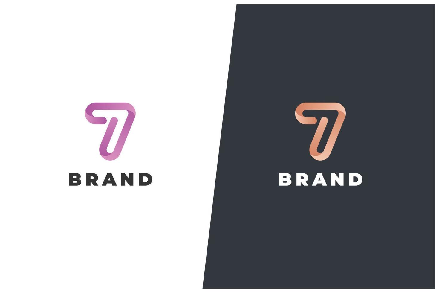nummer 7 - sju vektor logotyp konceptdesign