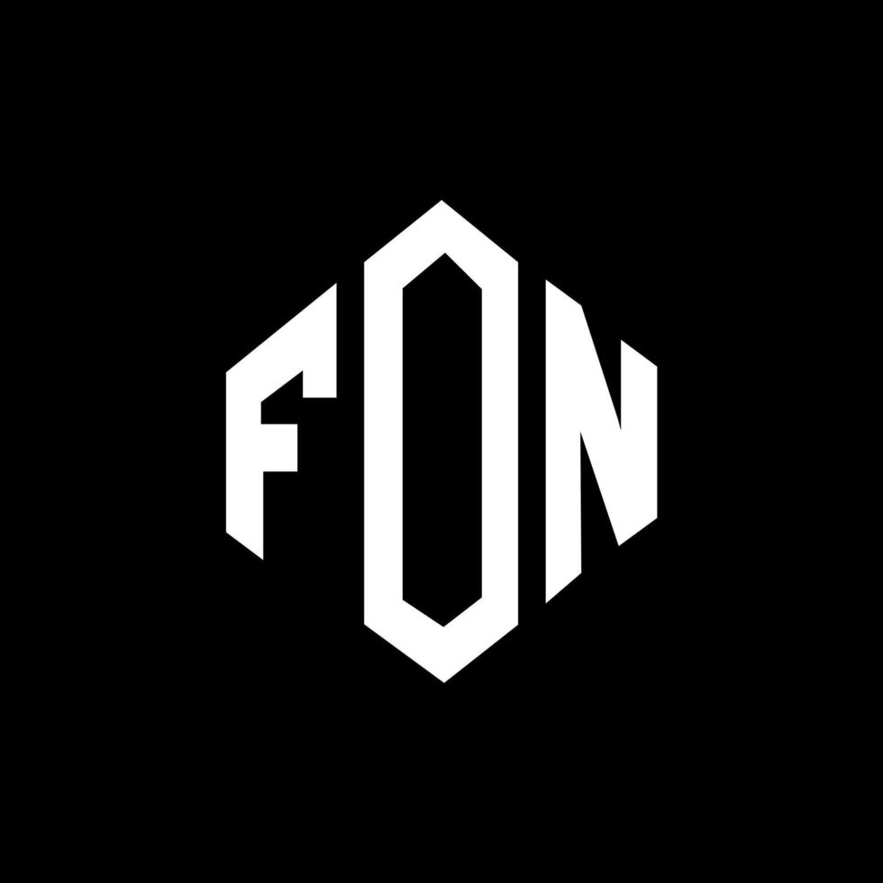 fon brev logotyp design med polygon form. fon polygon och kubform logotypdesign. fon hexagon vektor logotyp mall vita och svarta färger. fon monogram, affärs- och fastighetslogotyp.