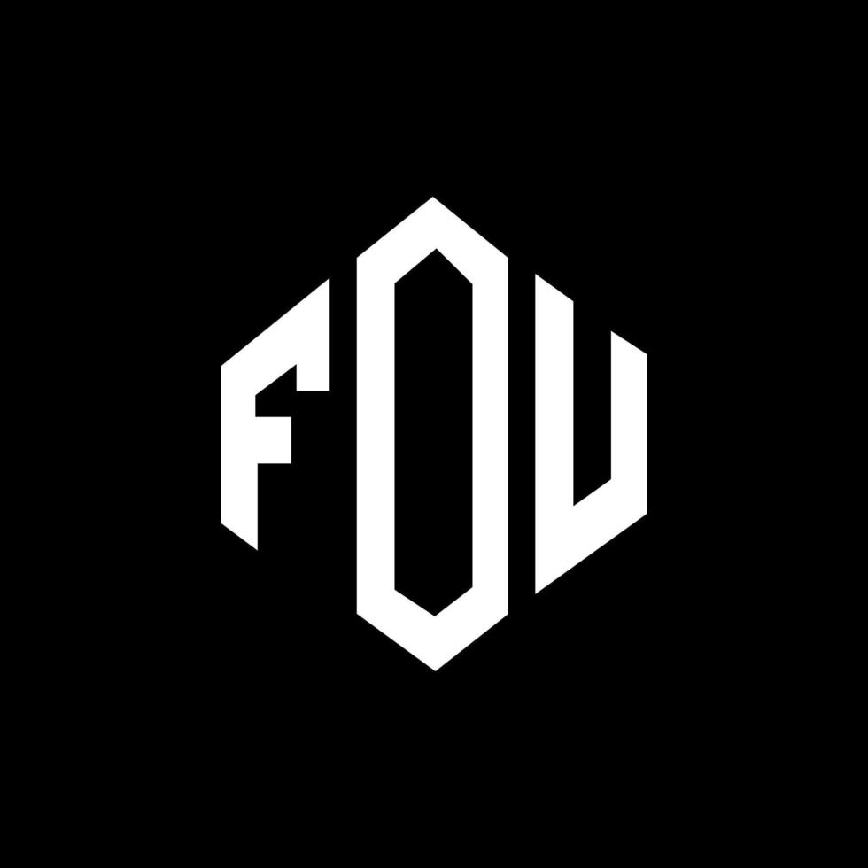 fou-Buchstaben-Logo-Design mit Polygonform. fou Logo-Design in Polygon- und Würfelform. fou Sechseck-Vektor-Logo-Vorlage in weißen und schwarzen Farben. fou monogramm, geschäfts- und immobilienlogo. vektor