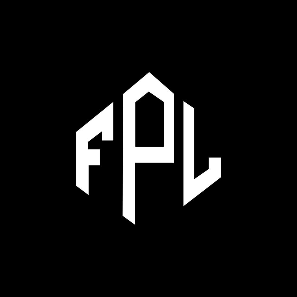 fpl bokstavslogotypdesign med polygonform. fpl polygon och kubform logotypdesign. fpl hexagon vektor logotyp mall vita och svarta färger. fpl monogram, affärs- och fastighetslogotyp.