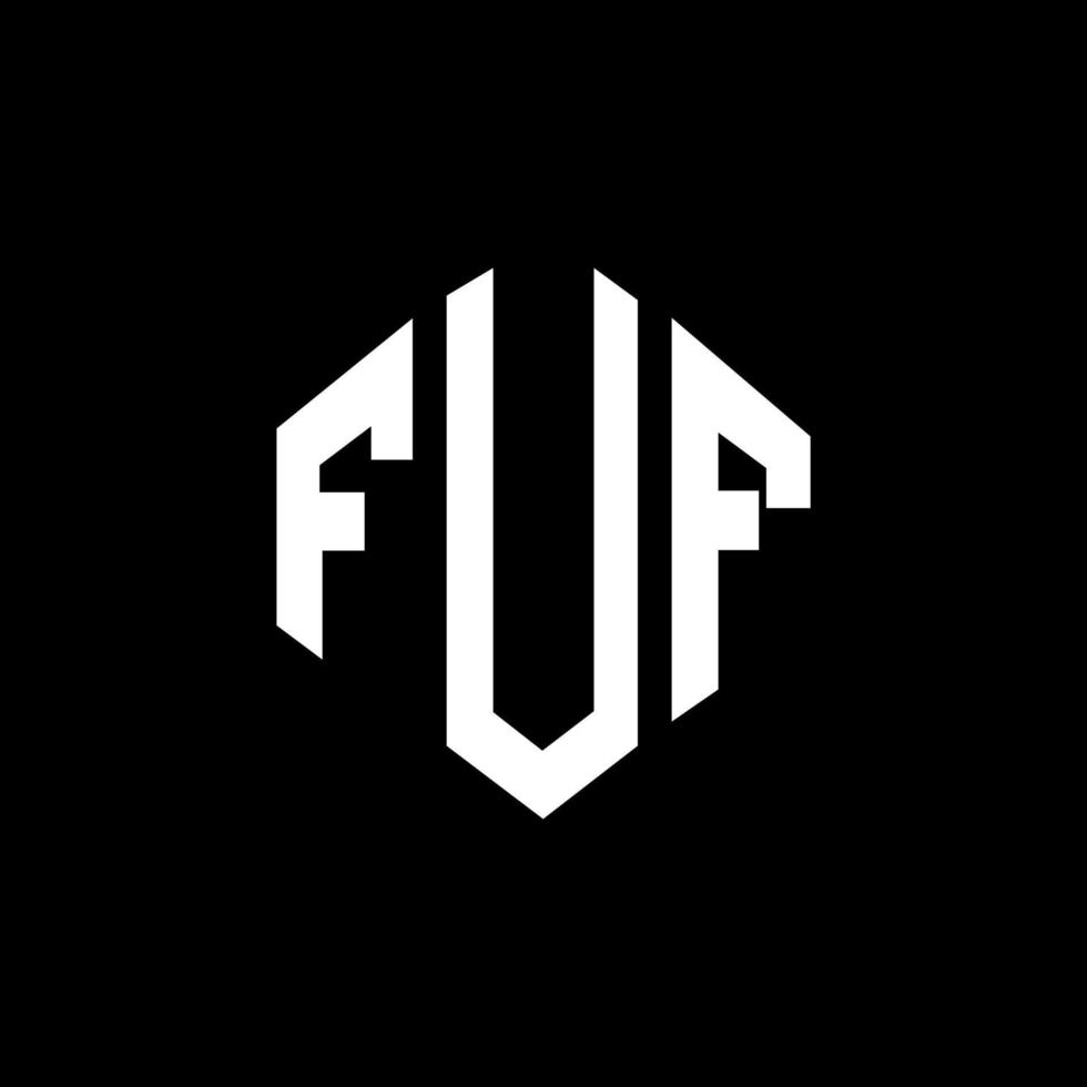 fuf-Buchstaben-Logo-Design mit Polygonform. fuf Polygon- und Würfelform-Logo-Design. fuf Sechseck-Vektor-Logo-Vorlage in weißen und schwarzen Farben. fuf-monogramm, geschäfts- und immobilienlogo. vektor