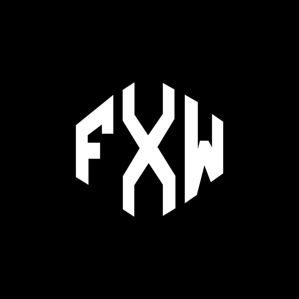 fxw-Buchstaben-Logo-Design mit Polygonform. fxw Logo-Design in Polygon- und Würfelform. fxw Sechseck-Vektor-Logo-Vorlage in weißen und schwarzen Farben. fxw monogramm, geschäfts- und immobilienlogo. vektor