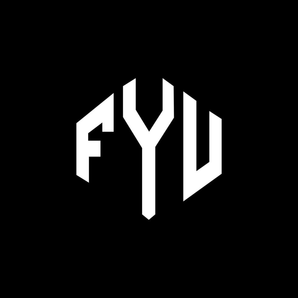 fyu bokstavslogotypdesign med polygonform. fyu polygon och kubform logotypdesign. fyu hexagon vektor logotyp mall vita och svarta färger. fyu monogram, affärs- och fastighetslogotyp.