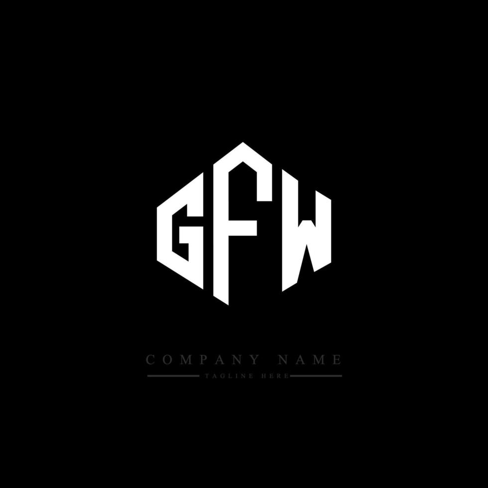 gfw bokstavslogotypdesign med polygonform. gfw polygon och kubform logotypdesign. gfw hexagon vektor logotyp mall vita och svarta färger. gfw-monogram, affärs- och fastighetslogotyp.