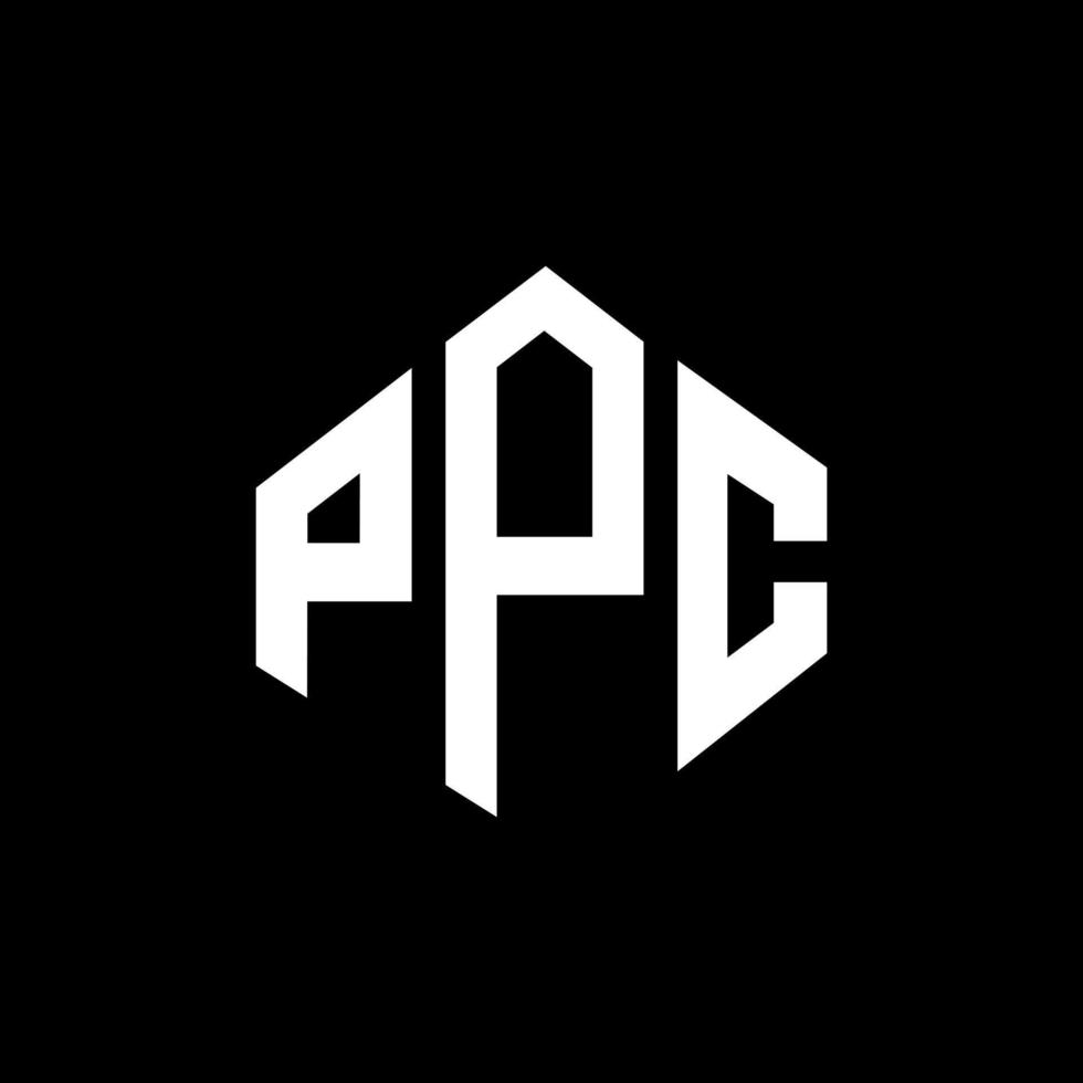 ppc-Buchstaben-Logo-Design mit Polygonform. PPC-Polygon- und Würfelform-Logo-Design. PPC-Sechseck-Vektor-Logo-Vorlage in weißen und schwarzen Farben. ppc-monogramm, geschäfts- und immobilienlogo. vektor