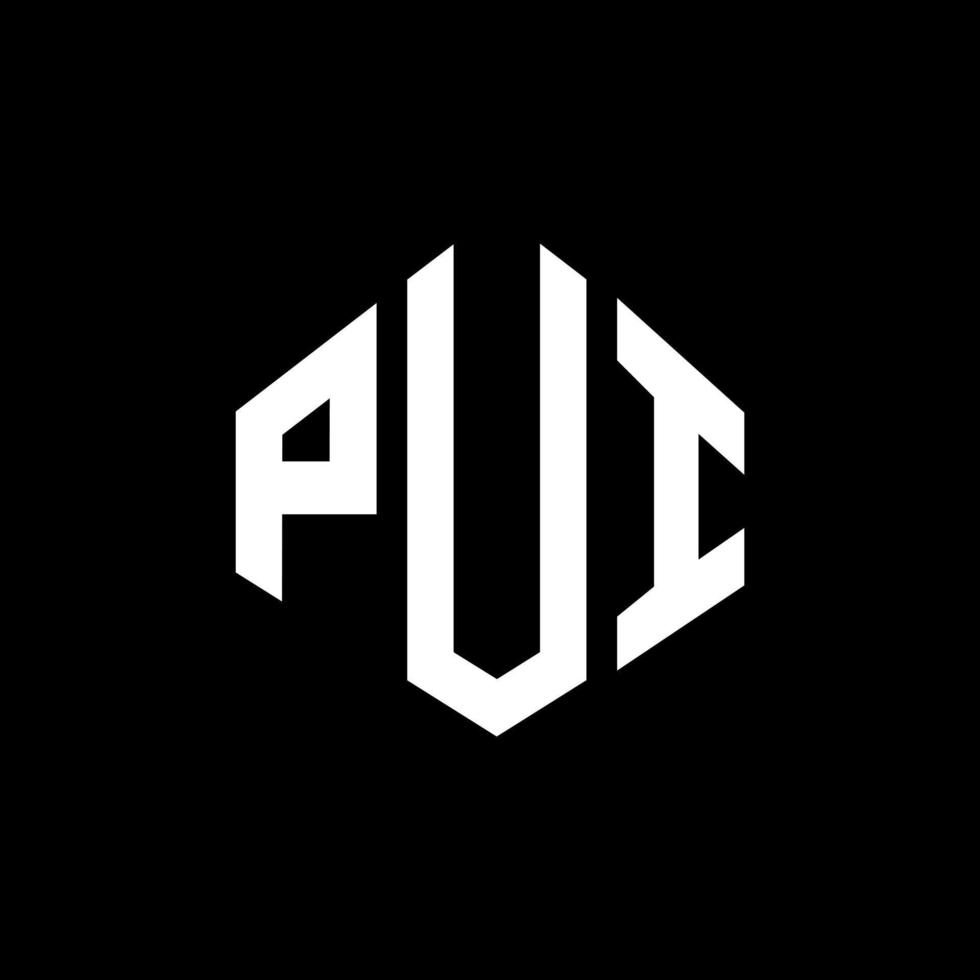 Pui-Buchstaben-Logo-Design mit Polygonform. Pui-Polygon- und Würfelform-Logo-Design. Pui Sechseck-Vektor-Logo-Vorlage in weißen und schwarzen Farben. pui-monogramm, geschäfts- und immobilienlogo. vektor