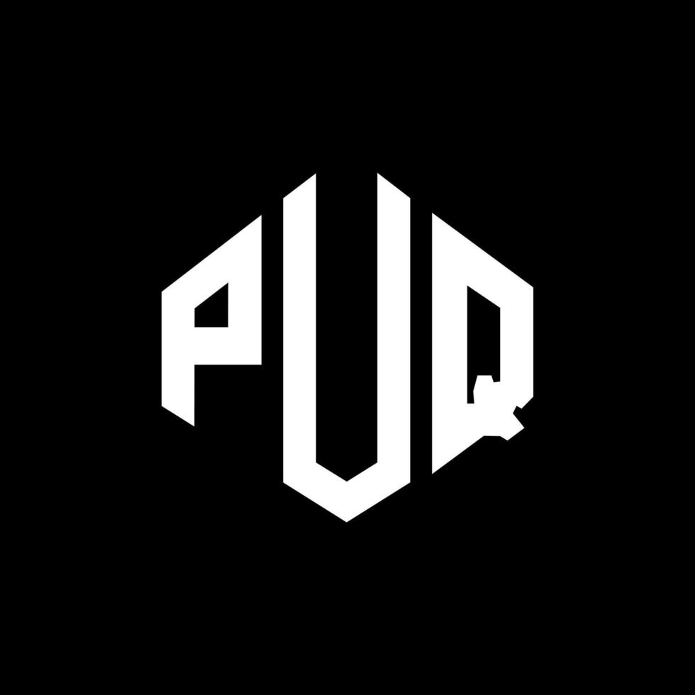 Puq-Buchstaben-Logo-Design mit Polygonform. Puq Polygon- und Würfelform-Logo-Design. Puq Sechseck-Vektor-Logo-Vorlage in weißen und schwarzen Farben. puq-monogramm, geschäfts- und immobilienlogo. vektor