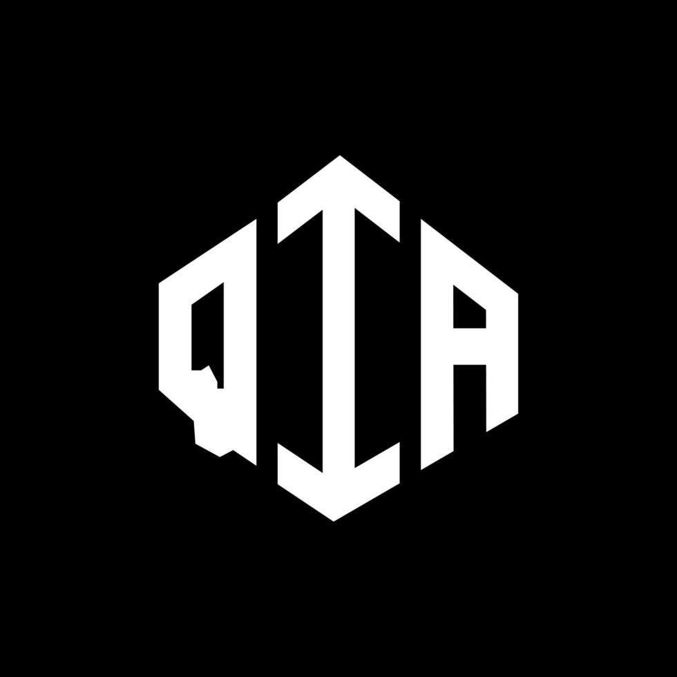 qia bokstavslogotypdesign med polygonform. qia polygon och kubform logotypdesign. qia hexagon vektor logotyp mall vita och svarta färger. qia monogram, affärs- och fastighetslogotyp.