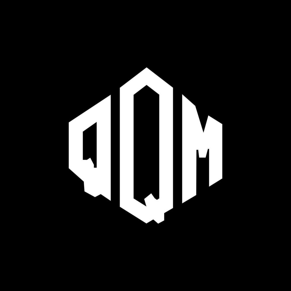 qqm bokstavslogotypdesign med polygonform. qqm polygon och kubform logotypdesign. qqm hexagon vektor logotyp mall vita och svarta färger. qqm monogram, affärs- och fastighetslogotyp.