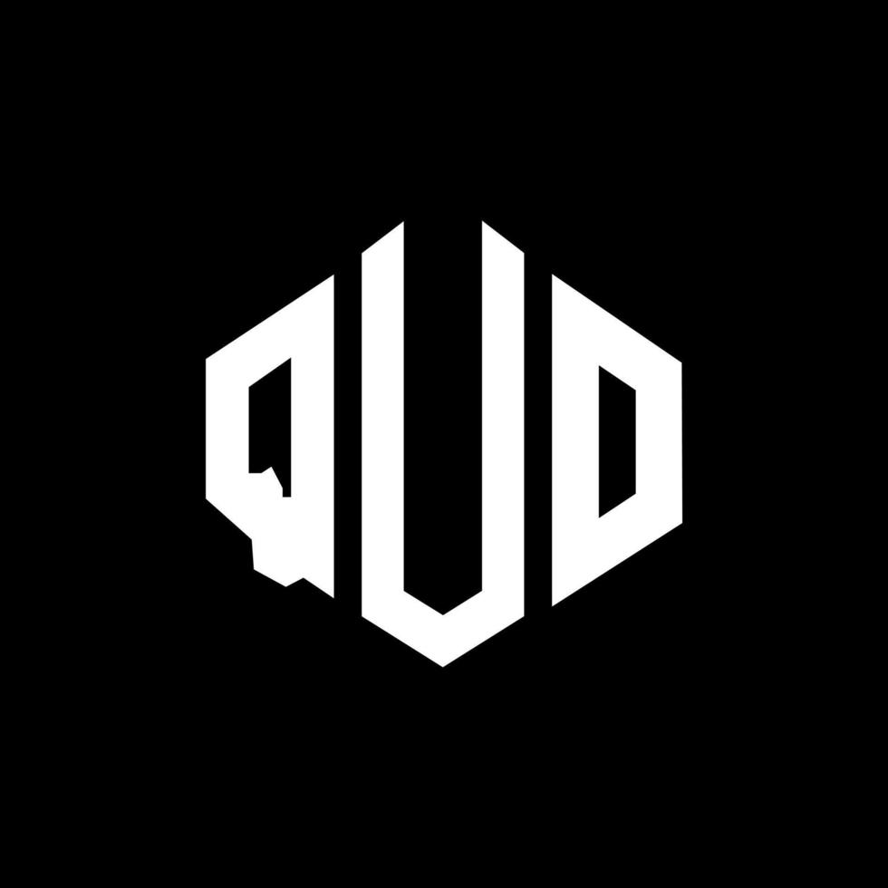 Quo-Brief-Logo-Design mit Polygonform. Quo Polygon- und Würfelform-Logo-Design. Quo Sechseck-Vektor-Logo-Vorlage in weißen und schwarzen Farben. quo monogramm, geschäfts- und immobilienlogo. vektor