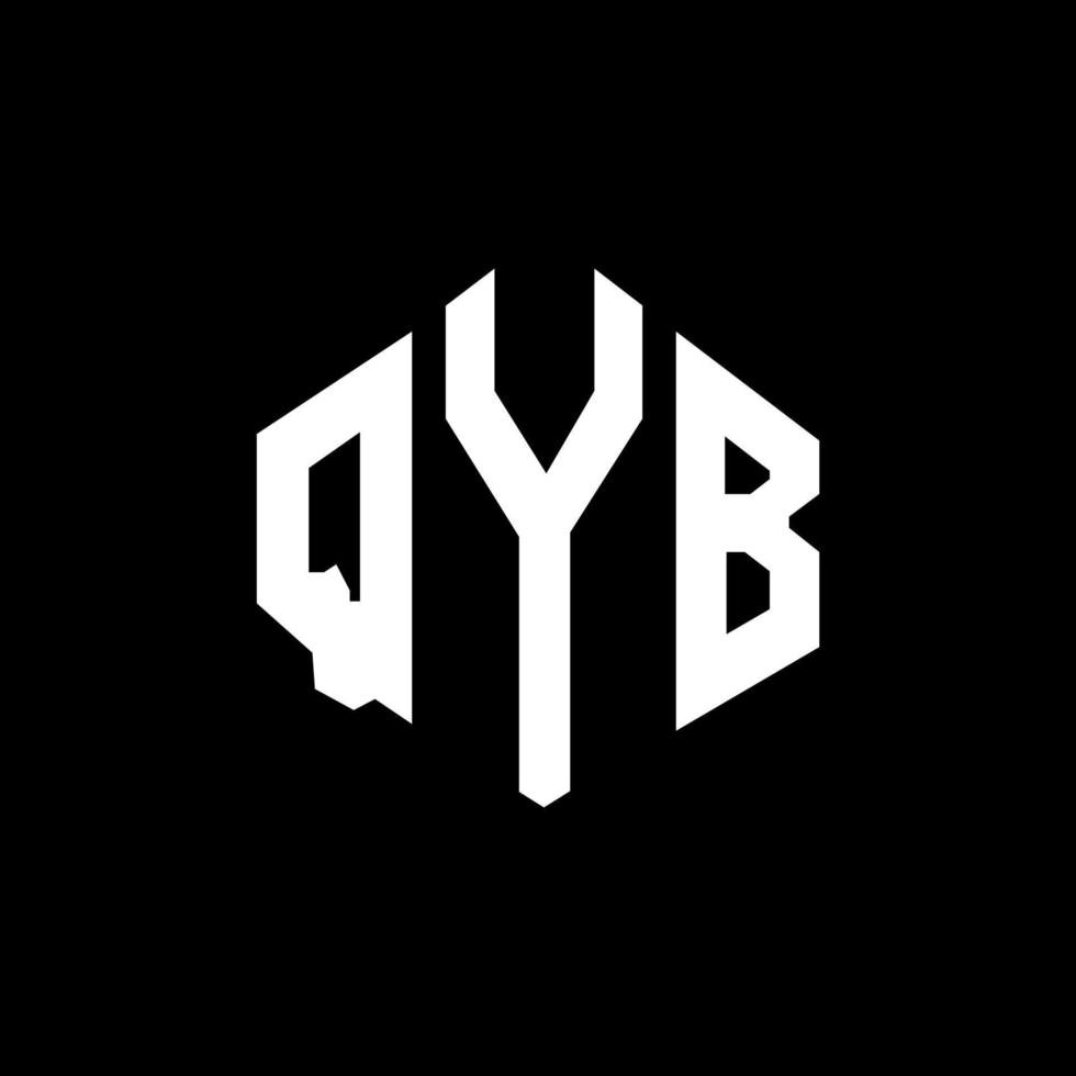 Qyb-Buchstaben-Logo-Design mit Polygonform. qyb Polygon- und Würfelform-Logo-Design. qyb Sechseck-Vektor-Logo-Vorlage in weißen und schwarzen Farben. qyb-monogramm, geschäfts- und immobilienlogo. vektor