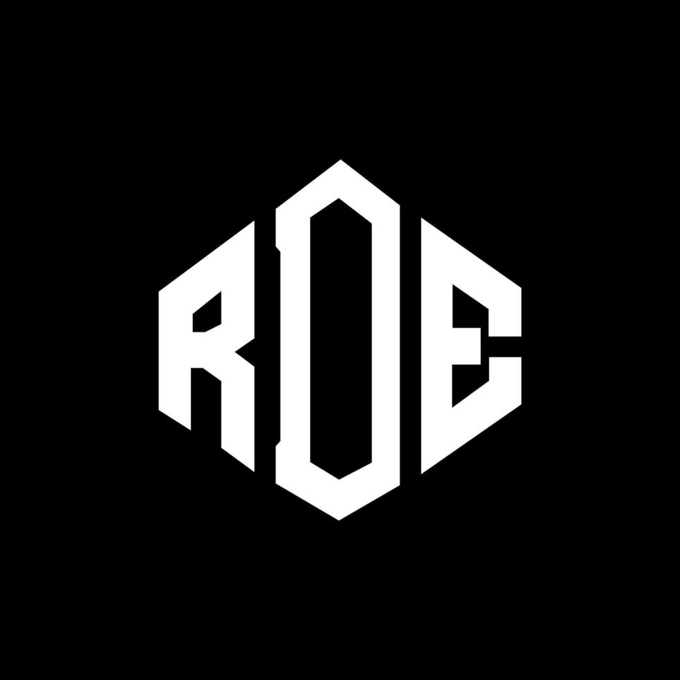rde-Buchstaben-Logo-Design mit Polygonform. rde Logo-Design in Polygon- und Würfelform. rde Sechseck-Vektor-Logo-Vorlage in weißen und schwarzen Farben. rde monogramm, geschäfts- und immobilienlogo. vektor