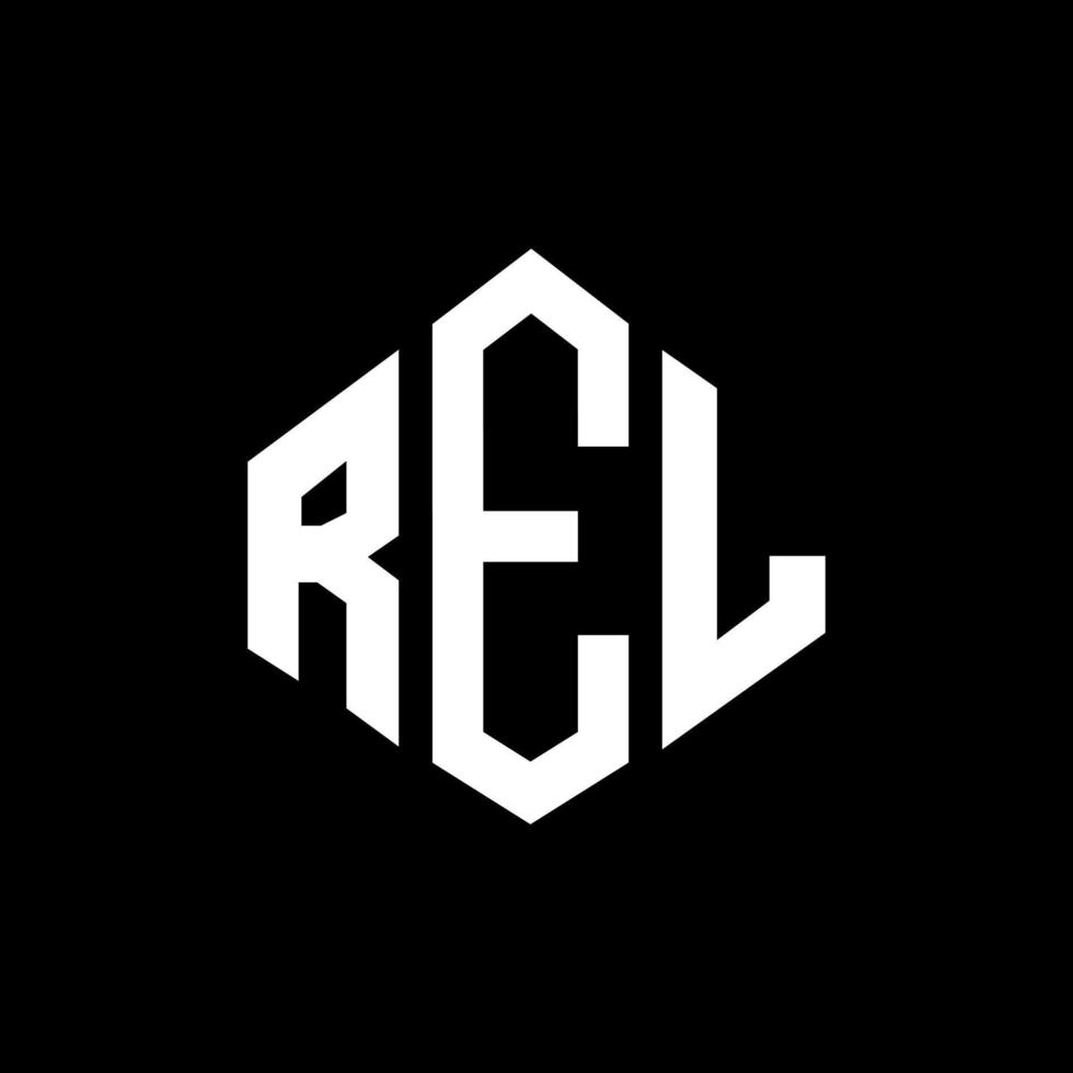 rel-Buchstaben-Logo-Design mit Polygonform. rel Polygon- und Würfelform-Logo-Design. rel Sechseck-Vektor-Logo-Vorlage in weißen und schwarzen Farben. rel-monogramm, geschäfts- und immobilienlogo. vektor