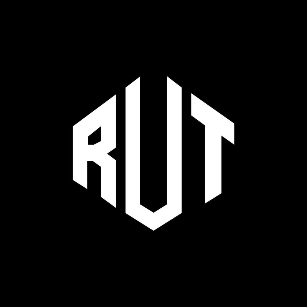 rut-Buchstaben-Logo-Design mit Polygonform. rut Polygon- und Würfelform-Logo-Design. rut Hexagon-Vektor-Logo-Vorlage in weißen und schwarzen Farben. Brunftmonogramm, Geschäfts- und Immobilienlogo. vektor