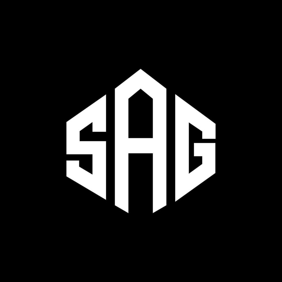 Sag-Brief-Logo-Design mit Polygonform. Durchhang-Polygon- und Würfelform-Logo-Design. Sag Hexagon-Vektor-Logo-Vorlage in weißen und schwarzen Farben. sag-monogramm, geschäfts- und immobilienlogo. vektor