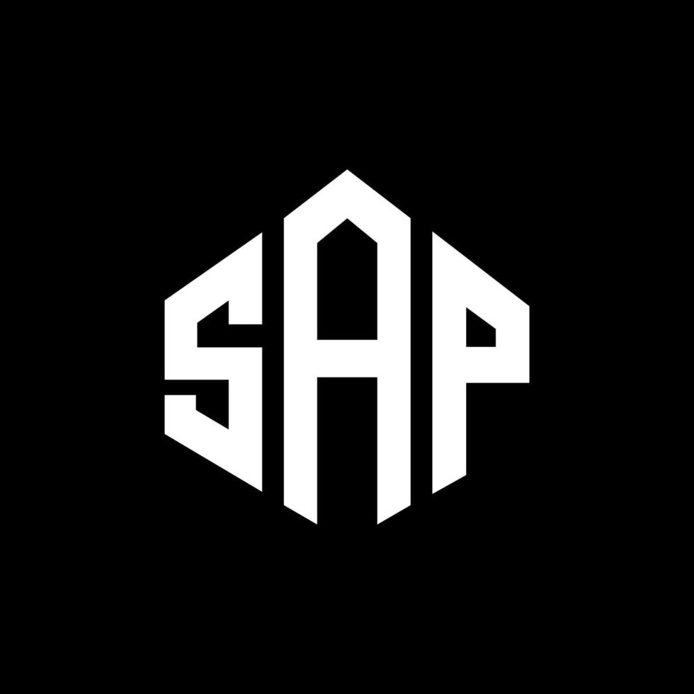 SAP-Brief-Logo-Design mit Polygonform. sap-polygon- und würfelform-logo-design. SAP-Sechseck-Vektor-Logo-Vorlage in weißen und schwarzen Farben. sap-monogramm, geschäfts- und immobilienlogo. vektor