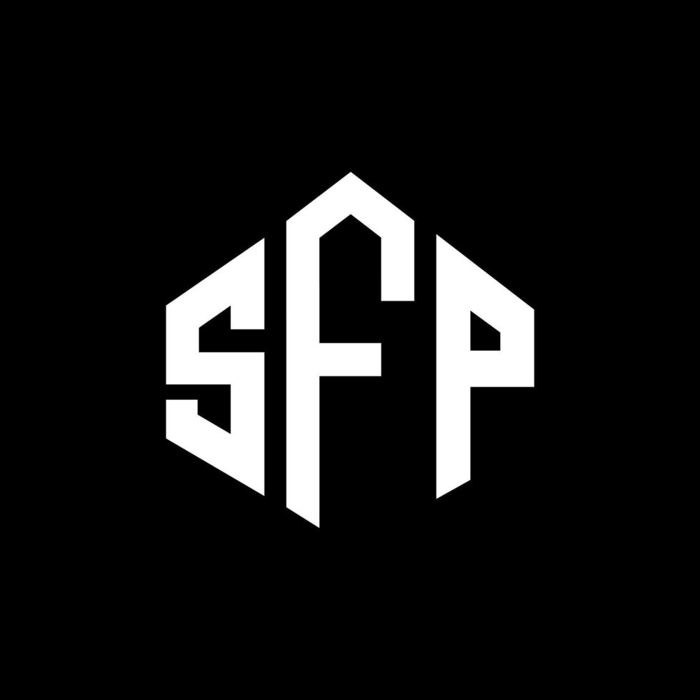 sfp brev logotyp design med polygon form. sfp-polygon- och kubformad logotypdesign. sfp hexagon vektor logotyp mall vita och svarta färger. sfp-monogram, affärs- och fastighetslogotyp.