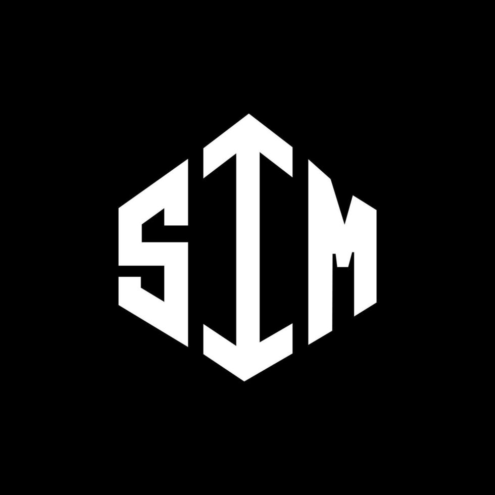 Sim-Brief-Logo-Design mit Polygonform. Sim-Polygon- und Würfelform-Logo-Design. Sim-Sechseck-Vektor-Logo-Vorlage in weißen und schwarzen Farben. sim-monogramm, geschäfts- und immobilienlogo. vektor