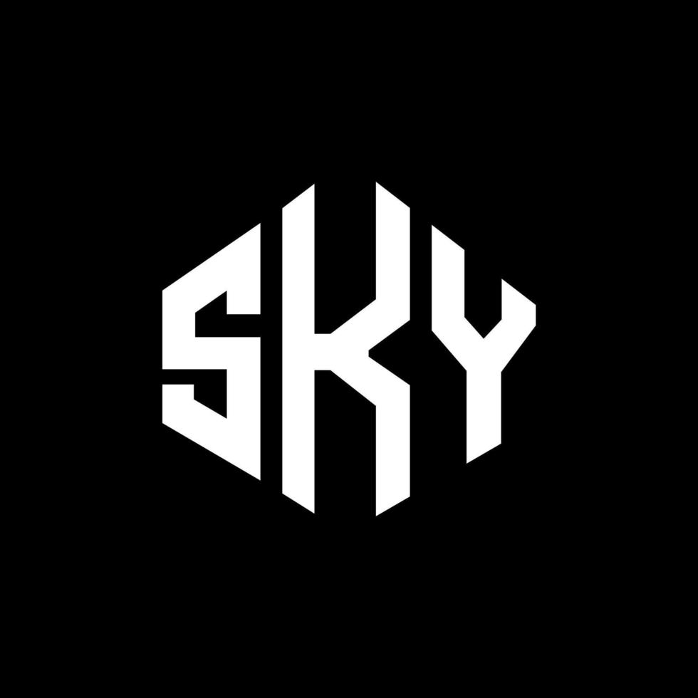 Sky-Brief-Logo-Design mit Polygonform. Himmelspolygon und Würfelform-Logo-Design. Himmel Sechseck-Vektor-Logo-Vorlage in weißen und schwarzen Farben. Himmelsmonogramm, Geschäfts- und Immobilienlogo. vektor