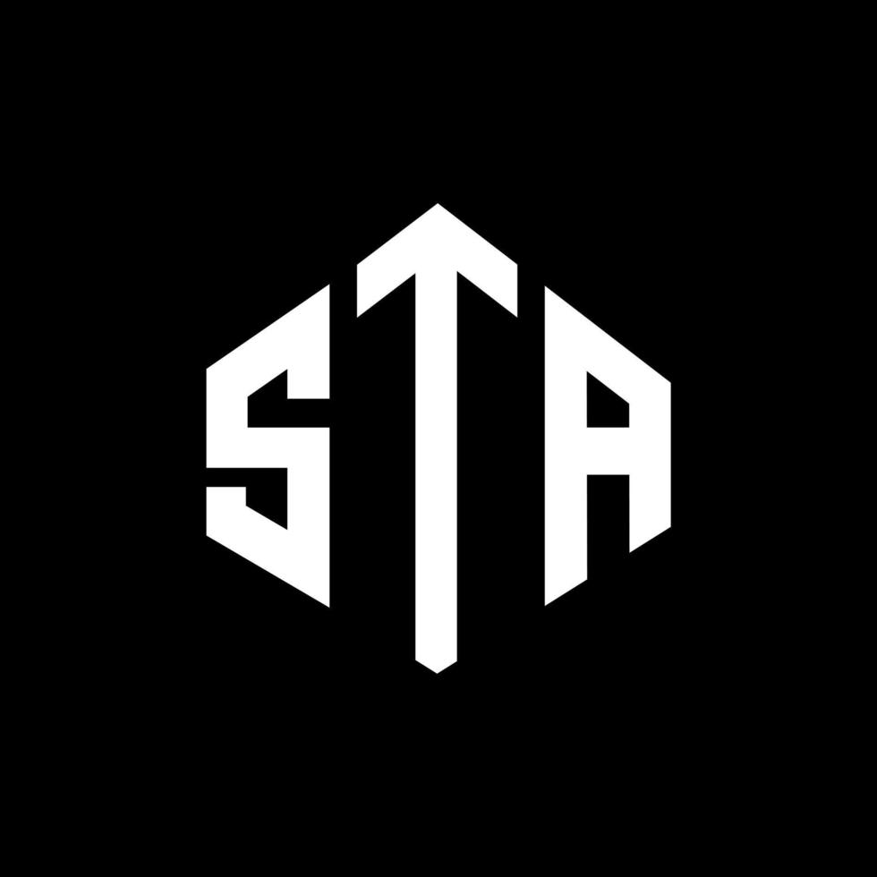 sta bokstav logotyp design med polygon form. sta polygon och kubform logotypdesign. sta hexagon vektor logotyp mall vita och svarta färger. sta monogram, affärs- och fastighetslogotyp.