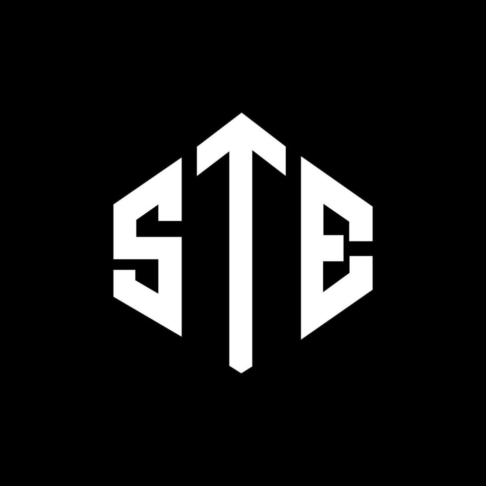 ST-Brief-Logo-Design mit Polygonform. ste Polygon- und Würfelform-Logo-Design. ste Sechseck-Vektor-Logo-Vorlage in weißen und schwarzen Farben. ste monogramm, geschäfts- und immobilienlogo. vektor