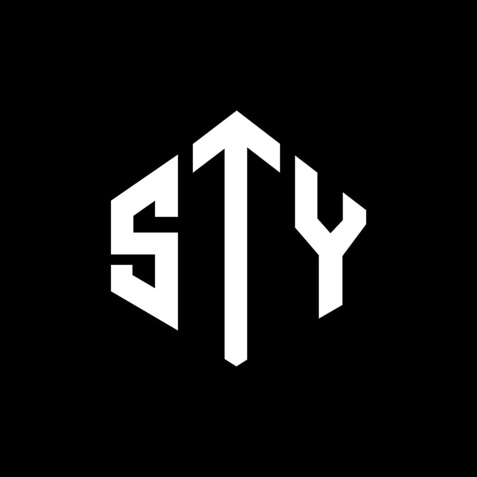 sty brev logotyp design med polygon form. sty polygon och kub form logotyp design. sty hexagon vektor logotyp mall vita och svarta färger. sty monogram, affärs- och fastighetslogotyp.