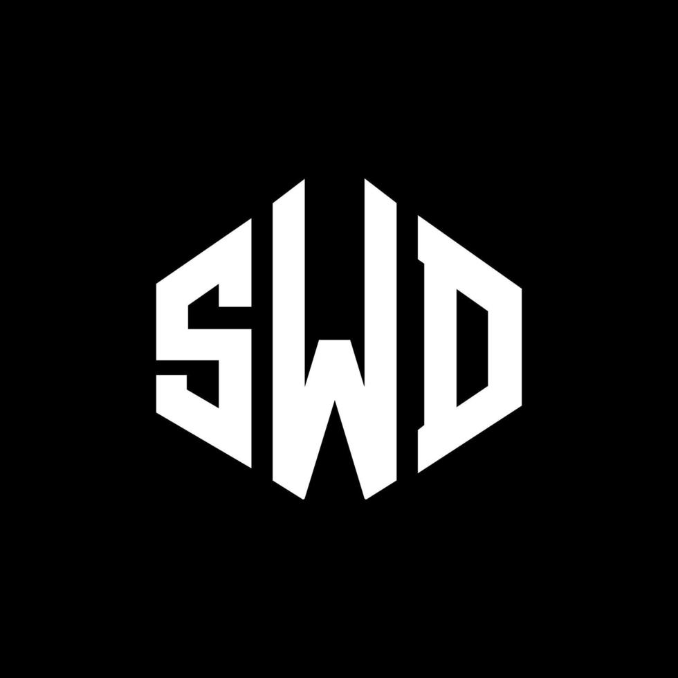 swd brev logotyp design med polygon form. swd polygon och kubform logotypdesign. swd hexagon vektor logotyp mall vita och svarta färger. swd monogram, affärs- och fastighetslogotyp.