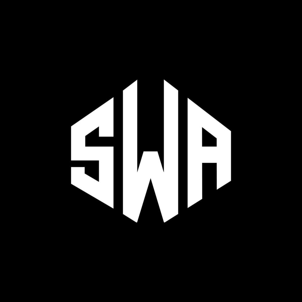 swa bokstav logo design med polygon form. swa polygon och kubform logotypdesign. swa hexagon vektor logotyp mall vita och svarta färger. swa monogram, affärs- och fastighetslogotyp.