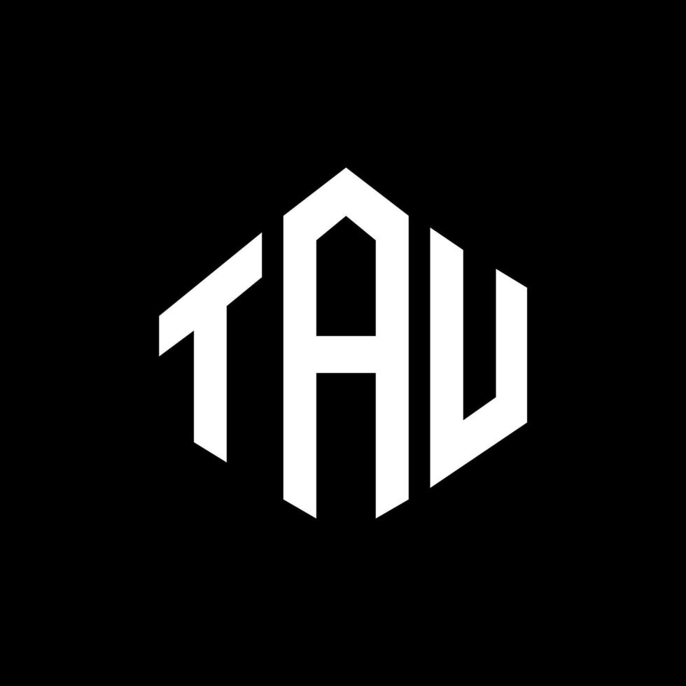 Tau-Brief-Logo-Design mit Polygonform. Logo-Design in Tau-Polygon- und Würfelform. Tau Sechseck-Vektor-Logo-Vorlage in weißen und schwarzen Farben. tau-monogramm, geschäfts- und immobilienlogo. vektor