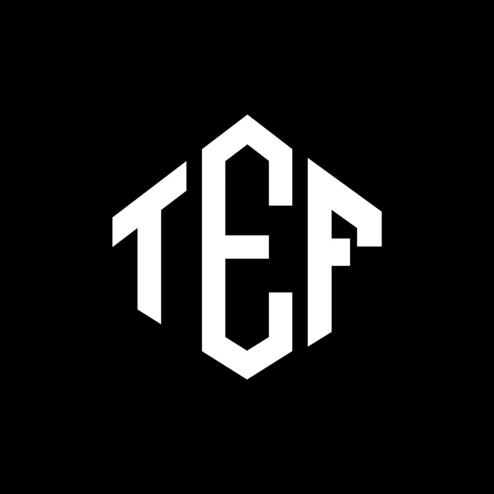 tef bokstavslogotypdesign med polygonform. tef polygon och kubform logotypdesign. tef hexagon vektor logotyp mall vita och svarta färger. tef-monogram, affärs- och fastighetslogotyp.