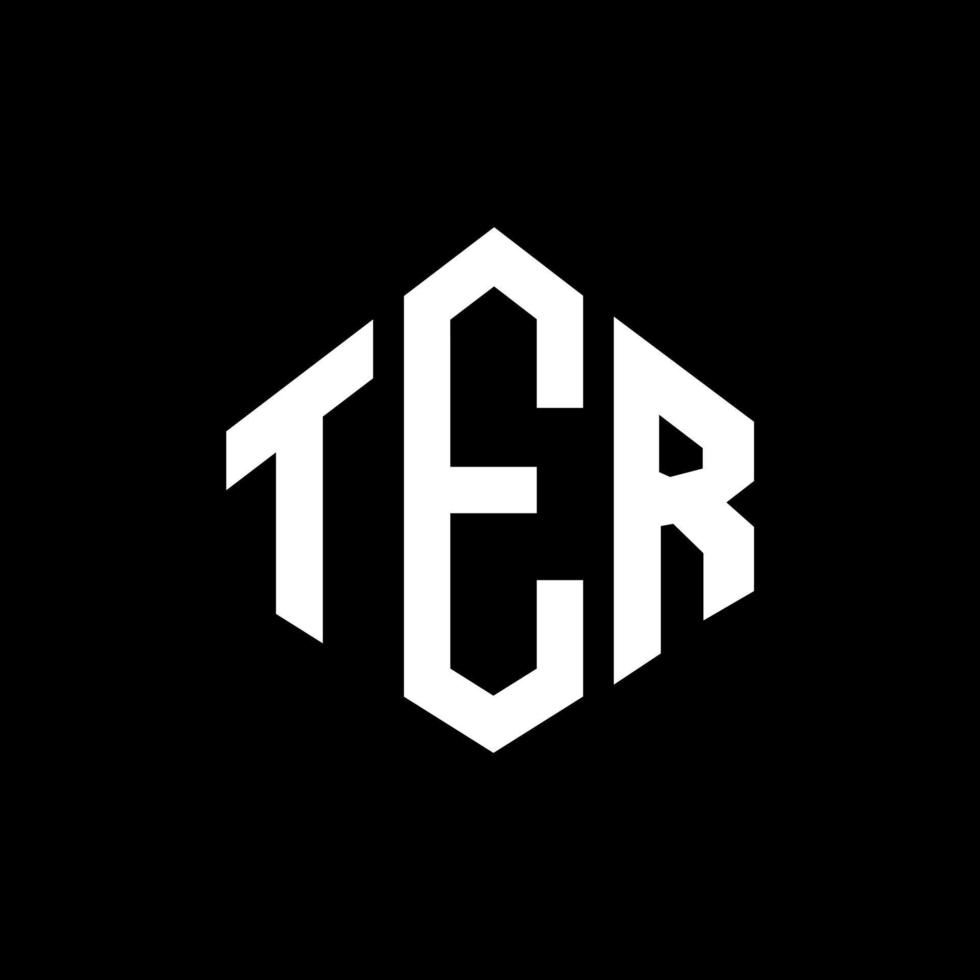 ter-Buchstaben-Logo-Design mit Polygonform. ter Polygon- und Würfelform-Logo-Design. ter Sechseck-Vektor-Logo-Vorlage in weißen und schwarzen Farben. Ter Monogramm, Geschäfts- und Immobilienlogo. vektor