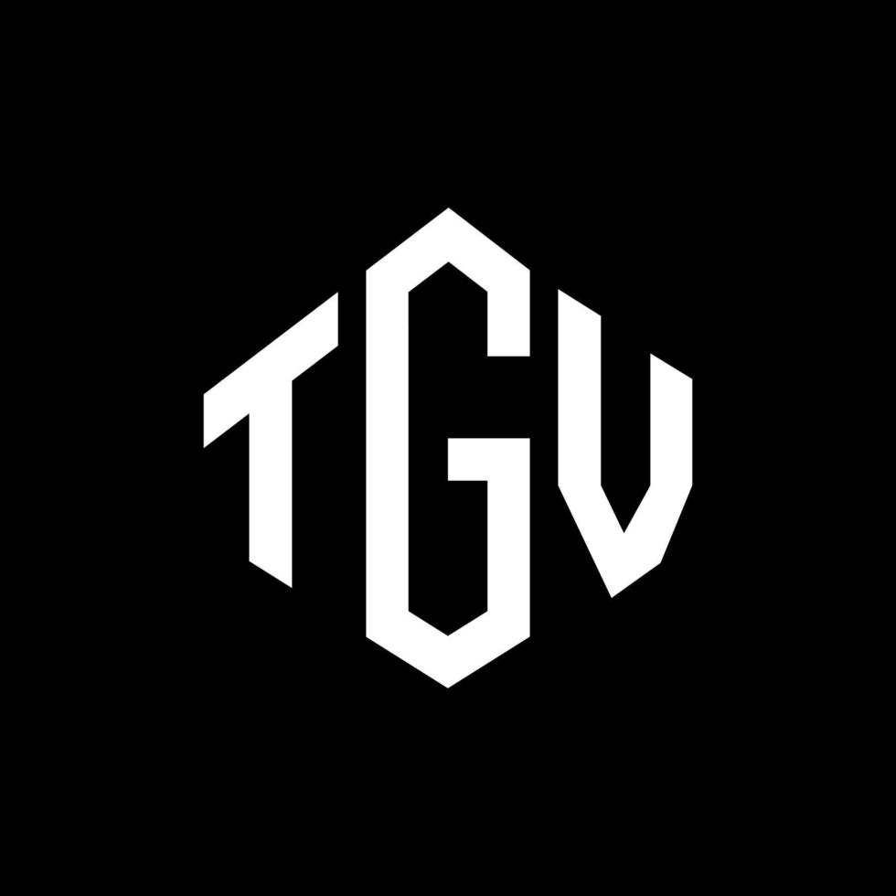 tgv-Brief-Logo-Design mit Polygonform. tgv-polygon- und würfelform-logo-design. tgv-hexagon-vektor-logo-vorlage in den weißen und schwarzen farben. tgv-monogramm, geschäfts- und immobilienlogo. vektor