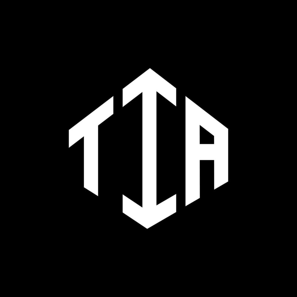 Tia-Brief-Logo-Design mit Polygonform. tia Polygon- und Würfelform-Logo-Design. tia Sechseck-Vektor-Logo-Vorlage in weißen und schwarzen Farben. tia-monogramm, geschäfts- und immobilienlogo. vektor