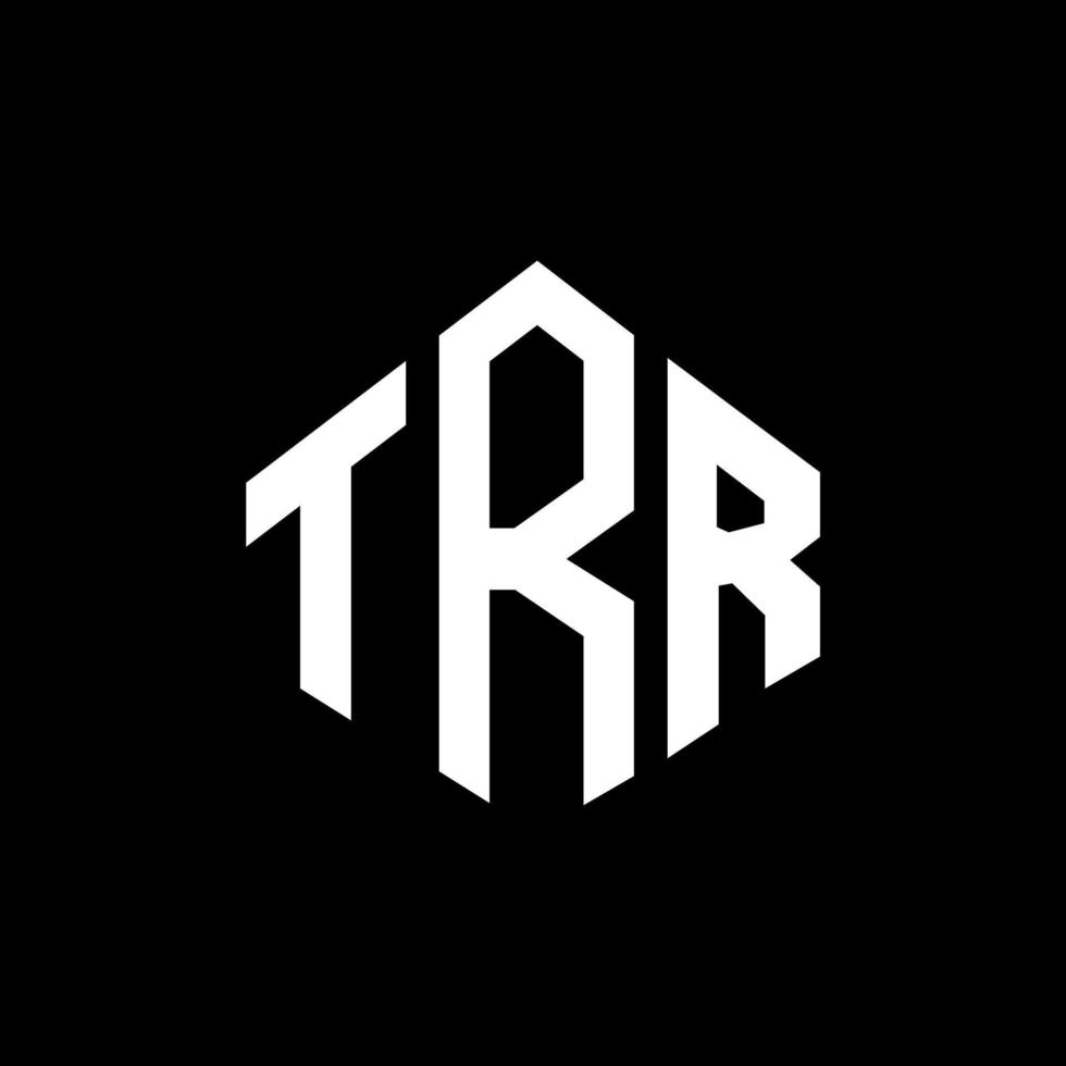 trr bokstavslogotypdesign med polygonform. trr polygon och kubform logotypdesign. trr hexagon vektor logotyp mall vita och svarta färger. trr monogram, affärs- och fastighetslogotyp.