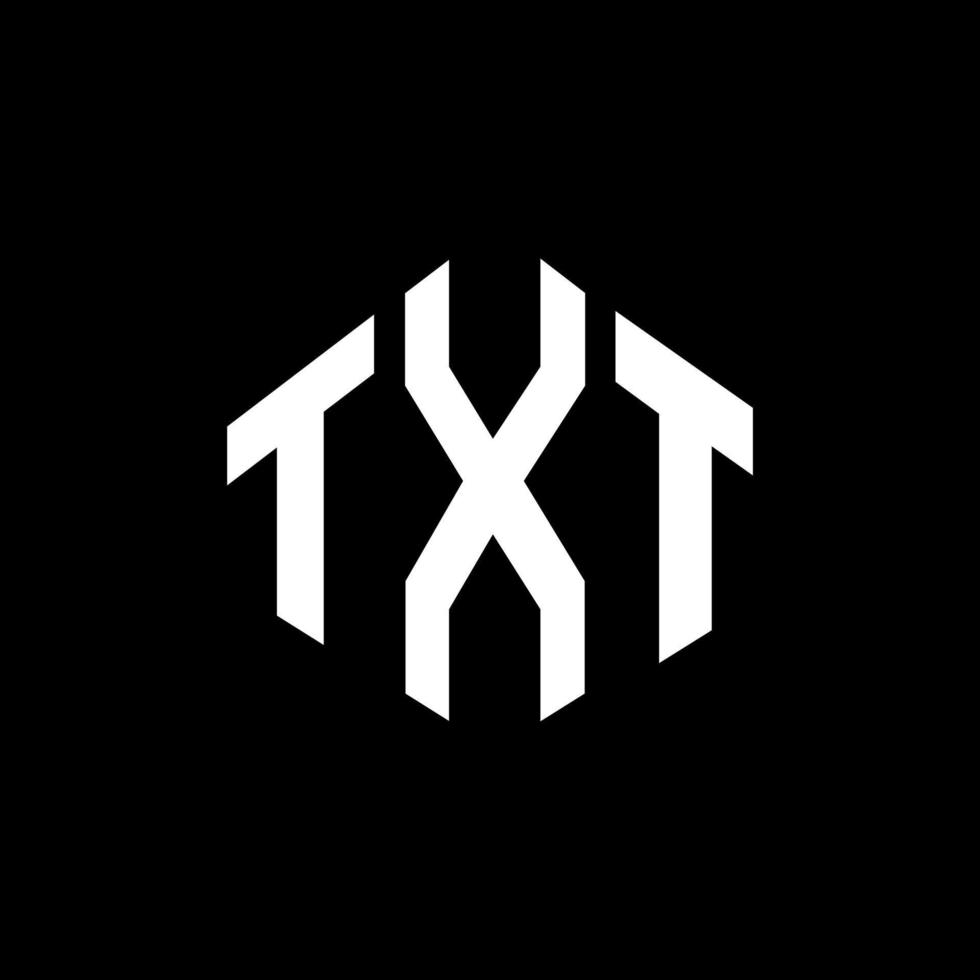 txt-bokstavslogotypdesign med polygonform. txt polygon och kub form logotyp design. txt hexagon vektor logotyp mall vita och svarta färger. txt-monogram, logotyp för företag och fastigheter.