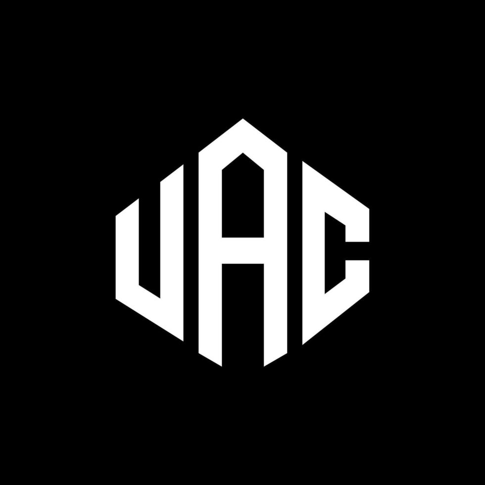 UAC bokstavslogotypdesign med polygonform. uac polygon och kub form logotyp design. uac hexagon vektor logotyp mall vita och svarta färger. uac monogram, affärs- och fastighetslogotyp.