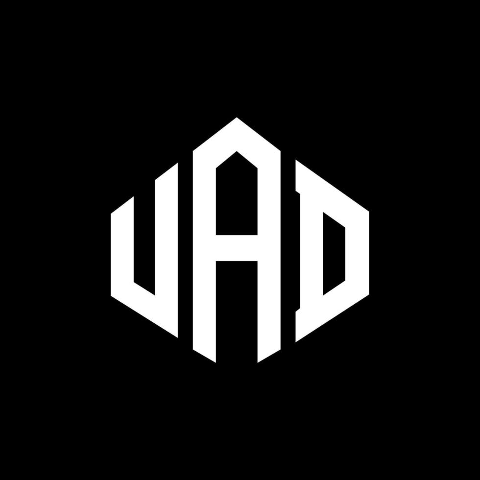 uad-Buchstaben-Logo-Design mit Polygonform. Uad-Polygon- und Würfelform-Logo-Design. uad Sechseck-Vektor-Logo-Vorlage in weißen und schwarzen Farben. uad-monogramm, geschäfts- und immobilienlogo. vektor