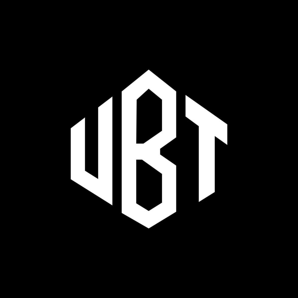 ubt brev logotyp design med polygon form. ubt polygon och kubform logotypdesign. ubt hexagon vektor logotyp mall vita och svarta färger. ubt monogram, affärs- och fastighetslogotyp.