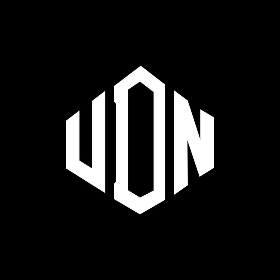 udn-Buchstaben-Logo-Design mit Polygonform. udn Polygon- und Würfelform-Logo-Design. udn Sechseck-Vektor-Logo-Vorlage in weißen und schwarzen Farben. udn monogramm, geschäfts- und immobilienlogo. vektor