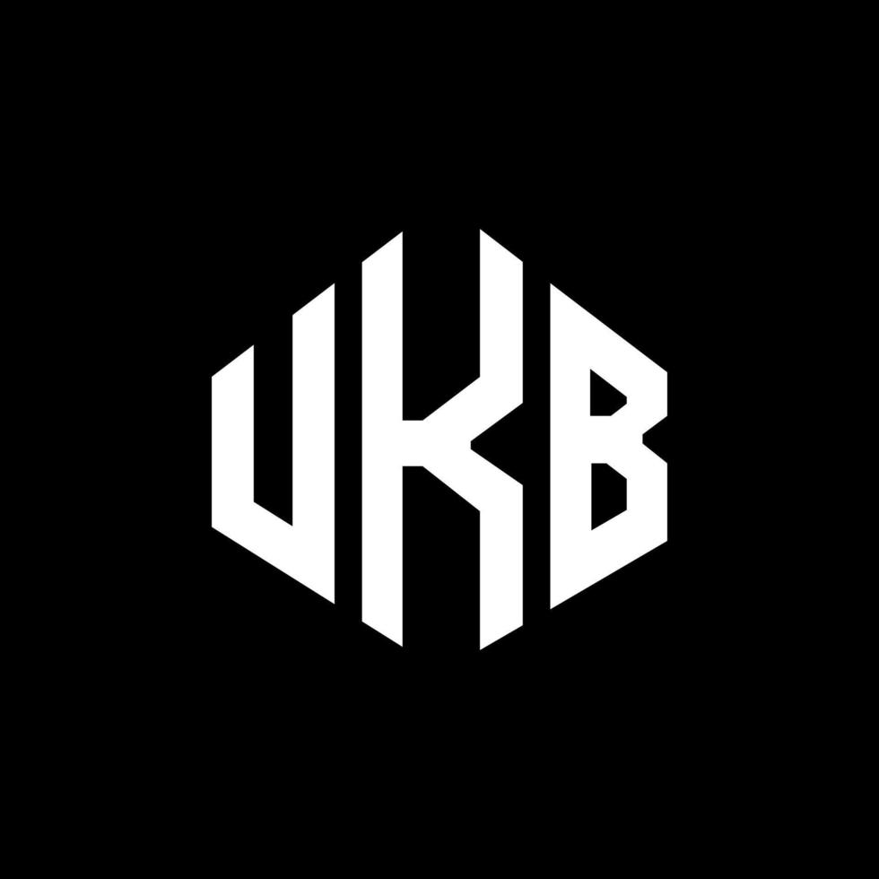 ukb bokstavslogotypdesign med polygonform. ukb polygon och kubform logotypdesign. ukb hexagon vektor logotyp mall vita och svarta färger. ukb monogram, affärs- och fastighetslogotyp.