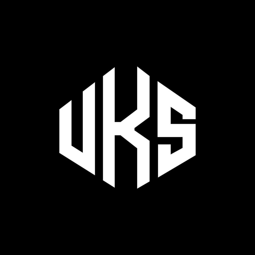 UK-Brief-Logo-Design mit Polygonform. uks Polygon- und Würfelform-Logo-Design. uks Hexagon-Vektor-Logo-Vorlage in weißen und schwarzen Farben. britisches monogramm, geschäfts- und immobilienlogo. vektor