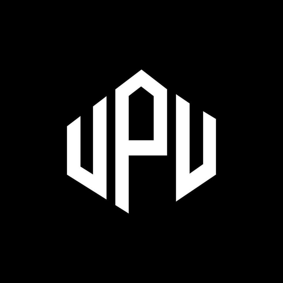 Upu-Brief-Logo-Design mit Polygonform. Upu Polygon- und Würfelform-Logo-Design. Upu Sechseck-Vektor-Logo-Vorlage in weißen und schwarzen Farben. upu-monogramm, geschäfts- und immobilienlogo. vektor