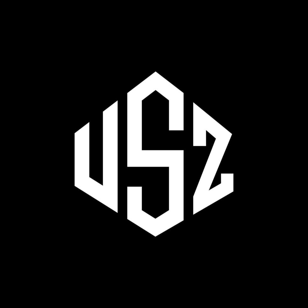 usz-Buchstaben-Logo-Design mit Polygonform. usz Logo-Design in Polygon- und Würfelform. Usz Sechseck-Vektor-Logo-Vorlage in weißen und schwarzen Farben. usz-monogramm, geschäfts- und immobilienlogo. vektor