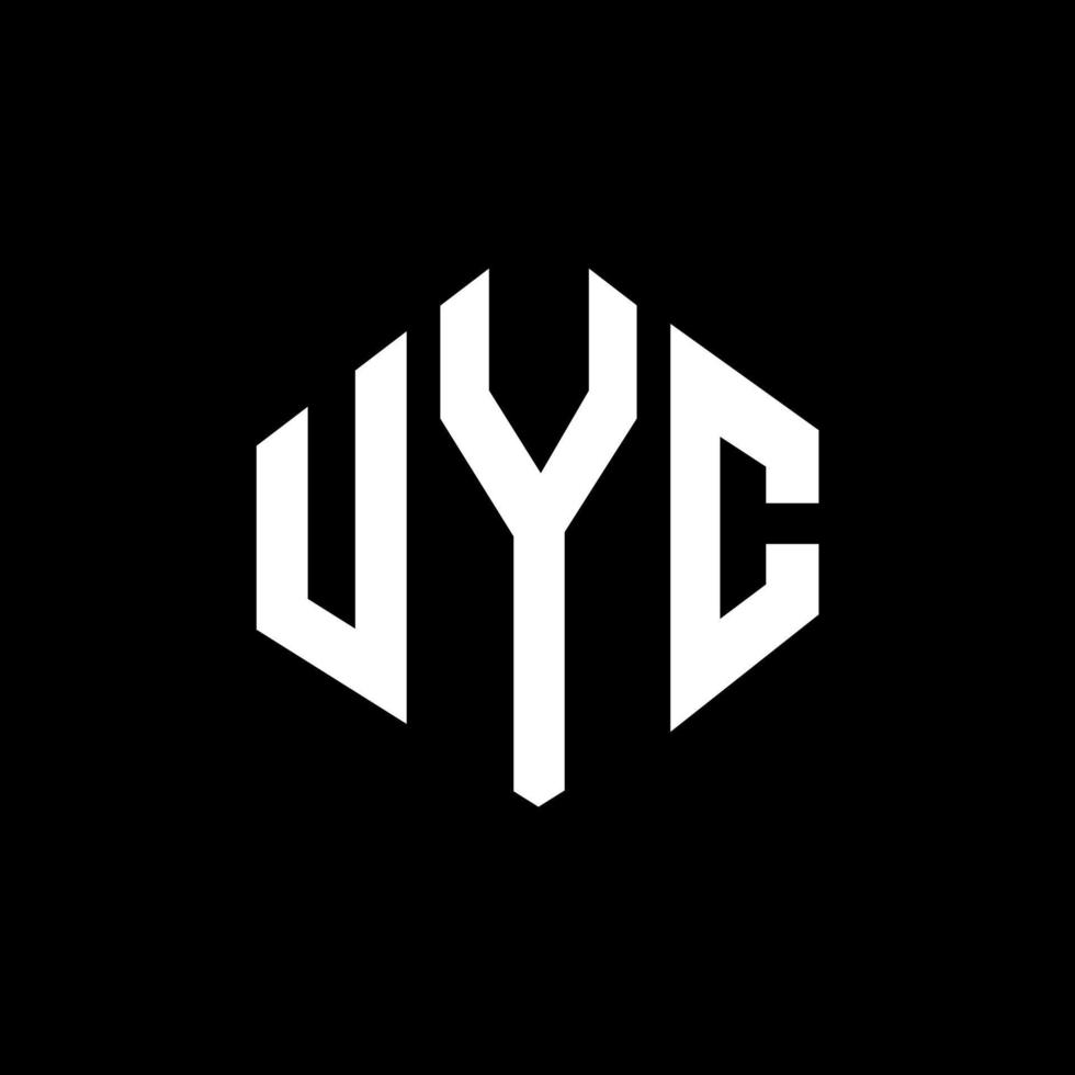uyc-Buchstaben-Logo-Design mit Polygonform. uyc Polygon- und Würfelform-Logo-Design. uyc Sechseck-Vektor-Logo-Vorlage in weißen und schwarzen Farben. uyc-monogramm, geschäfts- und immobilienlogo. vektor